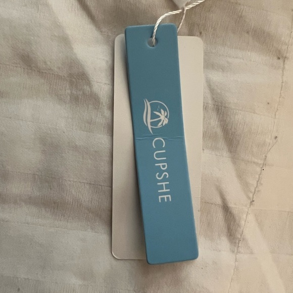 Mustard, white and green flower two piece swimsuit. Size L . From cup she - Picture 9 of 16